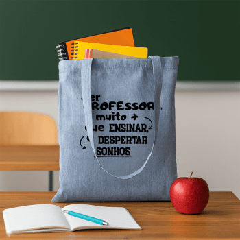 Brinde Presente Dia dos Professores Personalizado Sacola Personalizada Algodão e Poliéster Reciclado Sustentável MSP92920-PROF