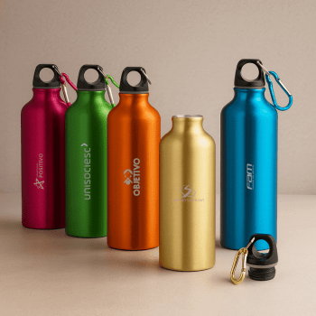Brinde Presente Dia dos Professores Personalizado Squeeze Garrafa Alumínio Mosquetão 530 ml