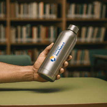 Brinde Presente Dia dos Professores Personalizado Squeeze Garrafa Térmica Aço Inox 90% Reciclado 550 ml