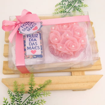 Lembrancinha dia das Mães Kit Creme Hidratante e Rosa Provence 2022