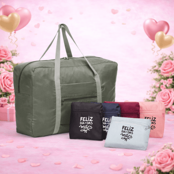 Brinde Dia Das Mães Personalizado Bolsa Viagem Poliéster 24L X02093-MAE Brindes Personalizados