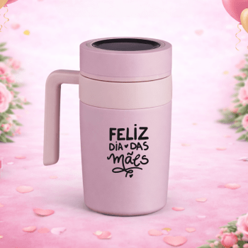 Brinde Dia Das Mães Personalizado Caneca Térmica Inox 500 ml com Termômetro Digital X18641-MAE Brindes Personalizados