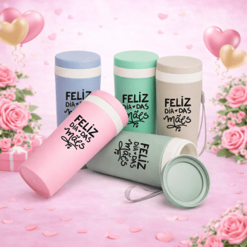 Brinde Dia Das Mães Personalizado Copo Sustentável Fibra de Bambu 350 ML X03006A-MAE Brindes Personalizados