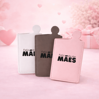 Brinde Dia Das Mães Personalizado Espelho Aço Inox X06059-MAE Brinde Personalizado