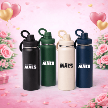 Brinde Dia Das Mães Personalizado Garrafa Térmica 850 ml Aço Inox X18846-MAE Brindes Personalizados