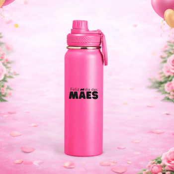 Brinde Dia Das Mães Personalizado Garrafa Térmica 850 ml Aço Inox X18846-MAE Brindes Personalizados
