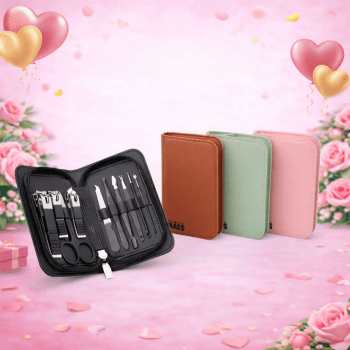 Brinde Dia Das Mães Personalizado Kit Manicure Couro Sintético 10 Peças X18900-MAE Brinde Personalizado