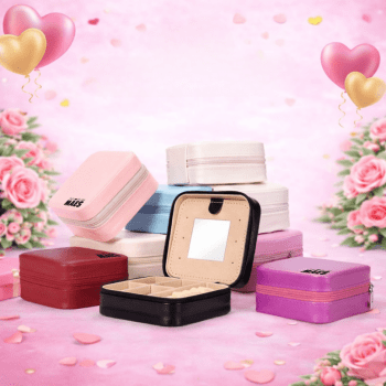 Brinde Dia Das Mães Personalizado Porta Joias Com Espelho e Divisórias X08142-MAE Brinde Personalizado