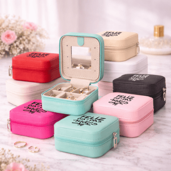 Brinde Dia Das Mães Personalizado Porta Joias Couro Sintético Quatro Divisórias XO$08141-MAE Brindes Personalizados