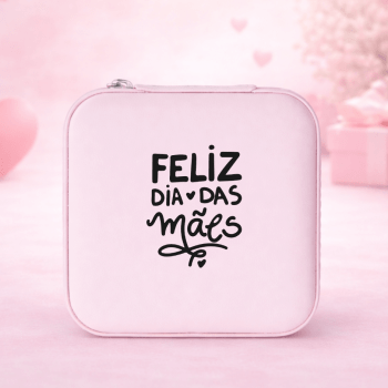 Brinde Dia Das Mães Personalizado Porta Joias Couro Sintético Revestimento Aveludado X01622-MAE Brinde Personalizado