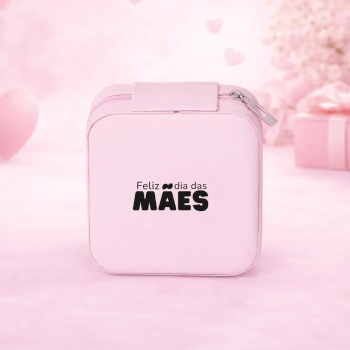 Brinde Dia Das Mães Personalizado Porta Joias Couro Sintético Revestimento Aveludado X01622B-MAE Brindes Personalizados