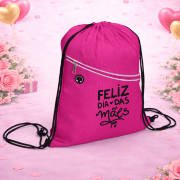 Brinde Dia Das Mães Personalizado Sacochila Poliéster X18601-MAE Brindes Personalizados