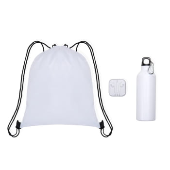 Kit Dia das Mães Personalizado Mochila, Squeeze e Fone SMKT-90412-MAE Brinde Personalizado 