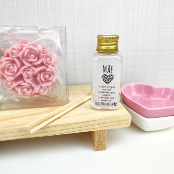 Lembrancinha dia das Mães 2023 Kit Aromatizador e Sabonete Rosa Provence