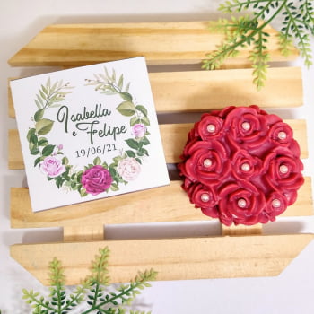 Lembrancinha Casamento Sabonete Rosa Provence com Capinha