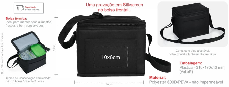 Bolsa Térmica Personalizada Poliester 600D SMMA-15121 Brinde Personalizado