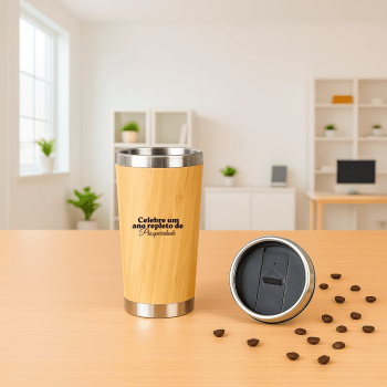 Brinde Natal Final de Ano Personalizada Copo Sustentável Bambu 500 ML X18644