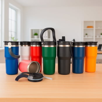 Brinde Natal Final de Ano Personalizada Copo Térmico em Aço Inox 600ml X8340