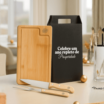 Brinde Natal Final de Ano Personalizado Kit Churrasco 3 Peças Caixa Preta SMMX-19066