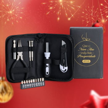 Brinde Natal Final de Ano Personalizado Kit Ferramentas Multi - Chaves 16 Peças SMFE-00951