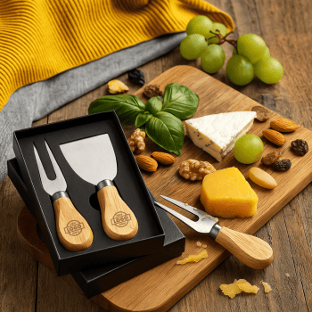 Brinde Natal Final de Ano Personalizado Kit Queijo com Caixa 2 Peças X06221