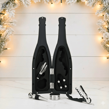 Brinde Natal Final de Ano Personalizado Kit Vinho Wine Collar 5 Peças X09030