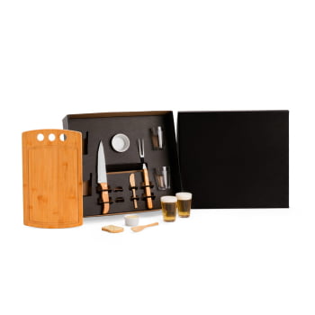 Kit Churrasco Bambu 11 Peças SMKT-90426 Brindes Personalizados  Kit Churrasco Bambu 11 Peças SMKT-90426 Brindes Personalizados