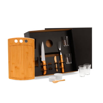 Kit Churrasco Bambu 11 Peças SMKT-90426 Brindes Personalizados