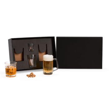 Kit Copos Personalizado Vidro 4 Peças SMKT-90429 Brinde Personalizado