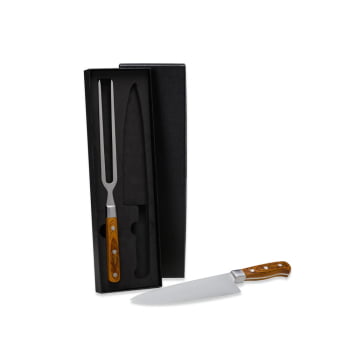 Kit Faca e Garfo Premium em Madeira / Inox 2 Peças SMKF-03063 Brindes Personalizados