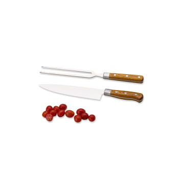 Kit Faca e Garfo Premium em Madeira / Inox 2 Peças SMKF-03063 Brindes Personalizados