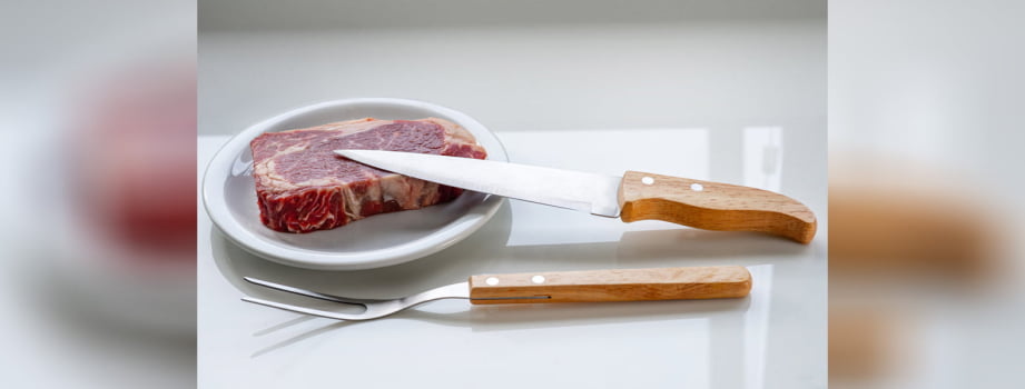 Kit Garfo e Faca em Madeira 2 Peças SMKF-90406 Brinde Personalizado